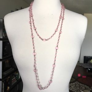 Pink Beaded Wrap Necklace